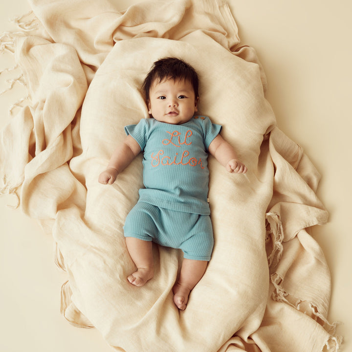 Wilson and Frenchy Sky Blue Organic Rib Short