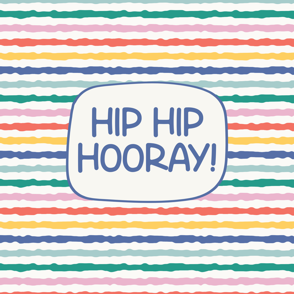 Greeting Card - Hip Hip Hooray Stripes