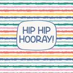Greeting Card - Hip Hip Hooray Stripes