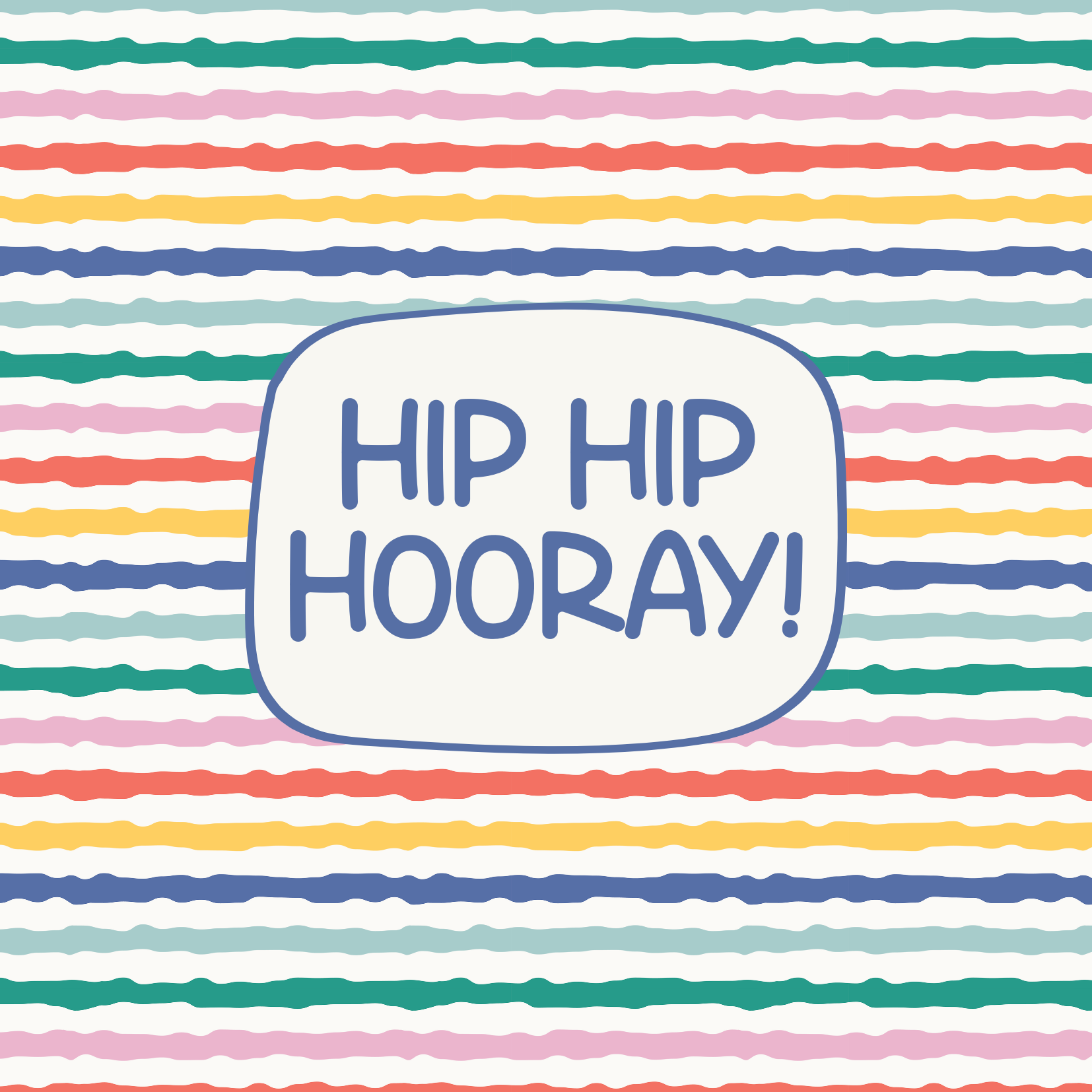 Greeting Card - Hip Hip Hooray Stripes