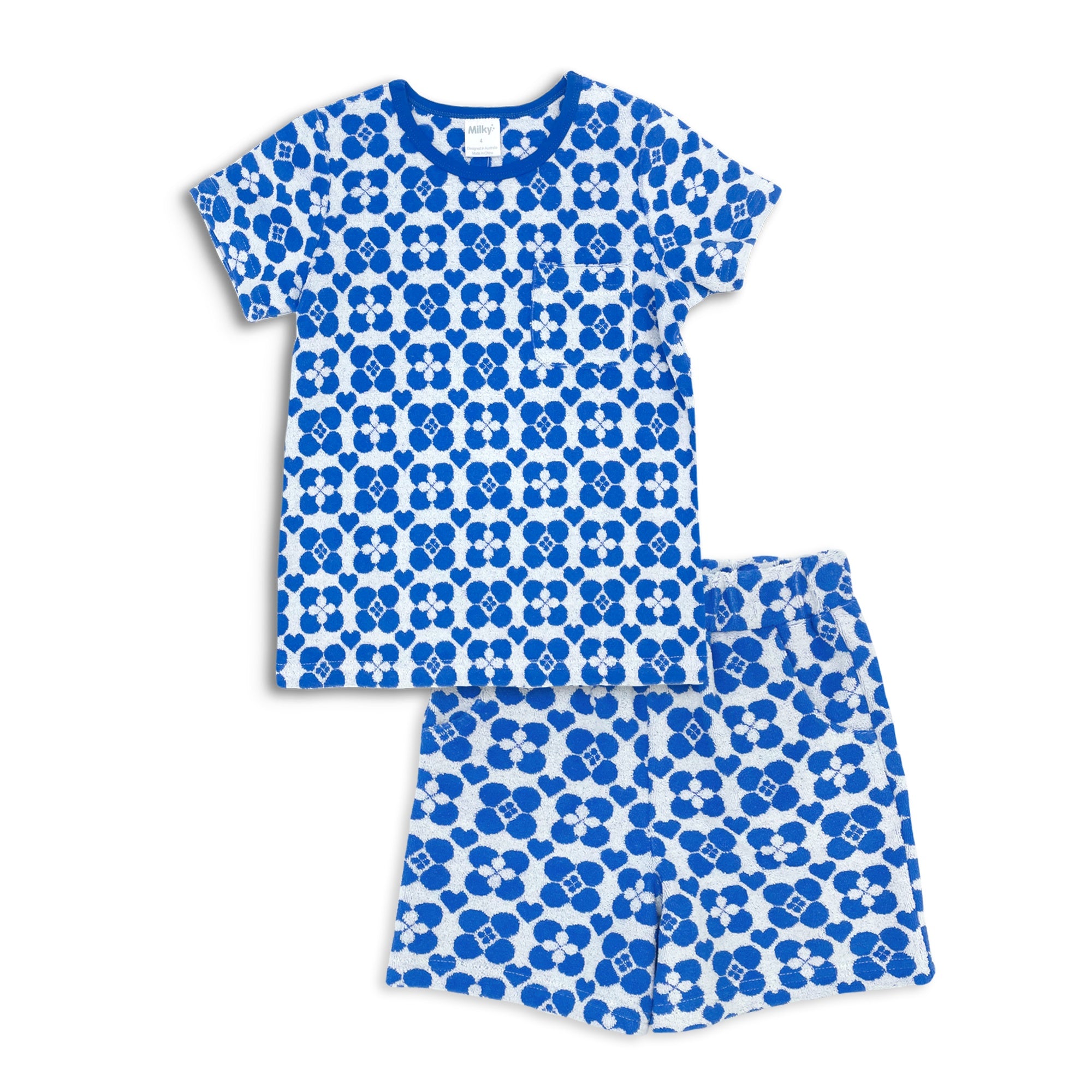 Milky Cobalt Terry Towelling Set
