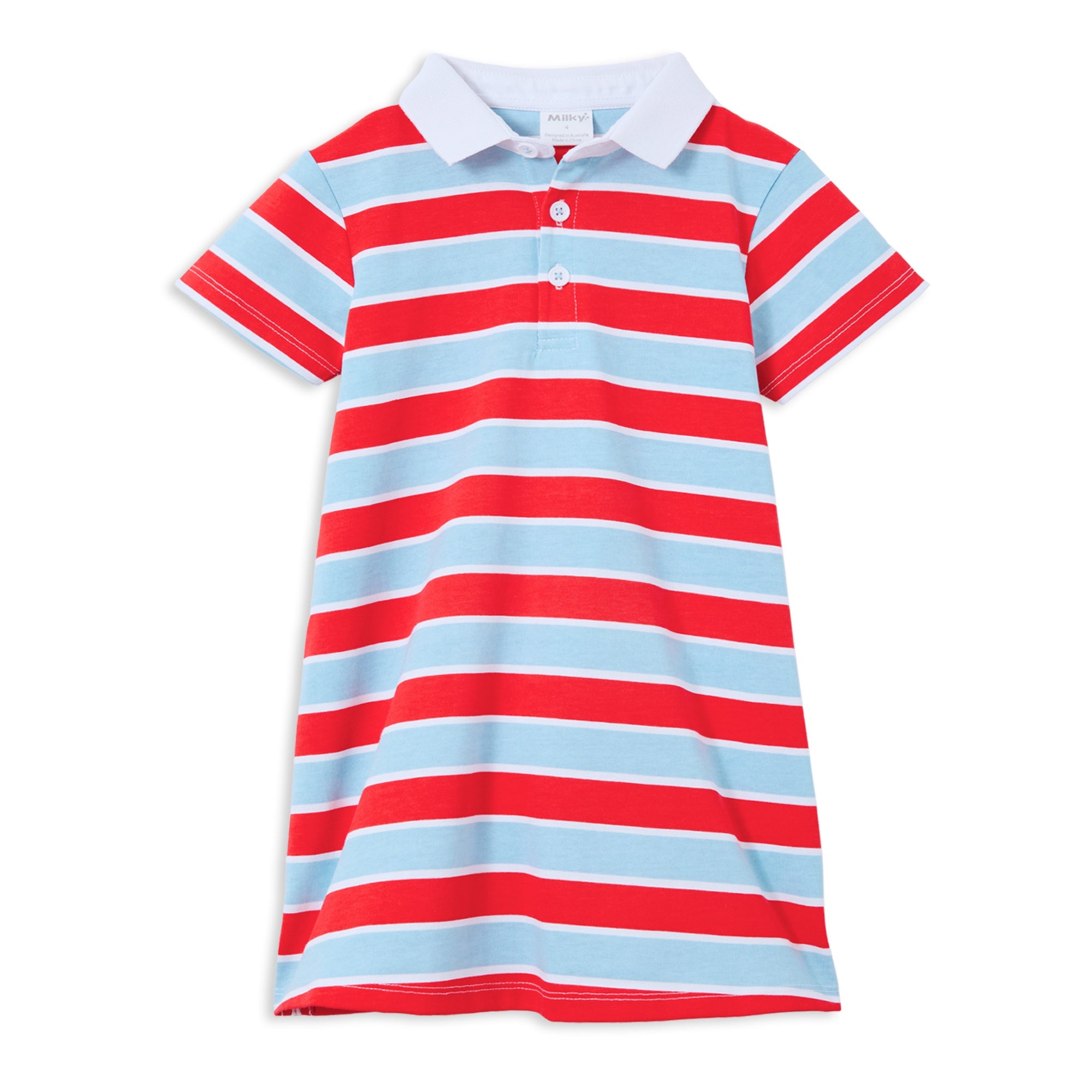 Milky Red Stripe Rugby Dress