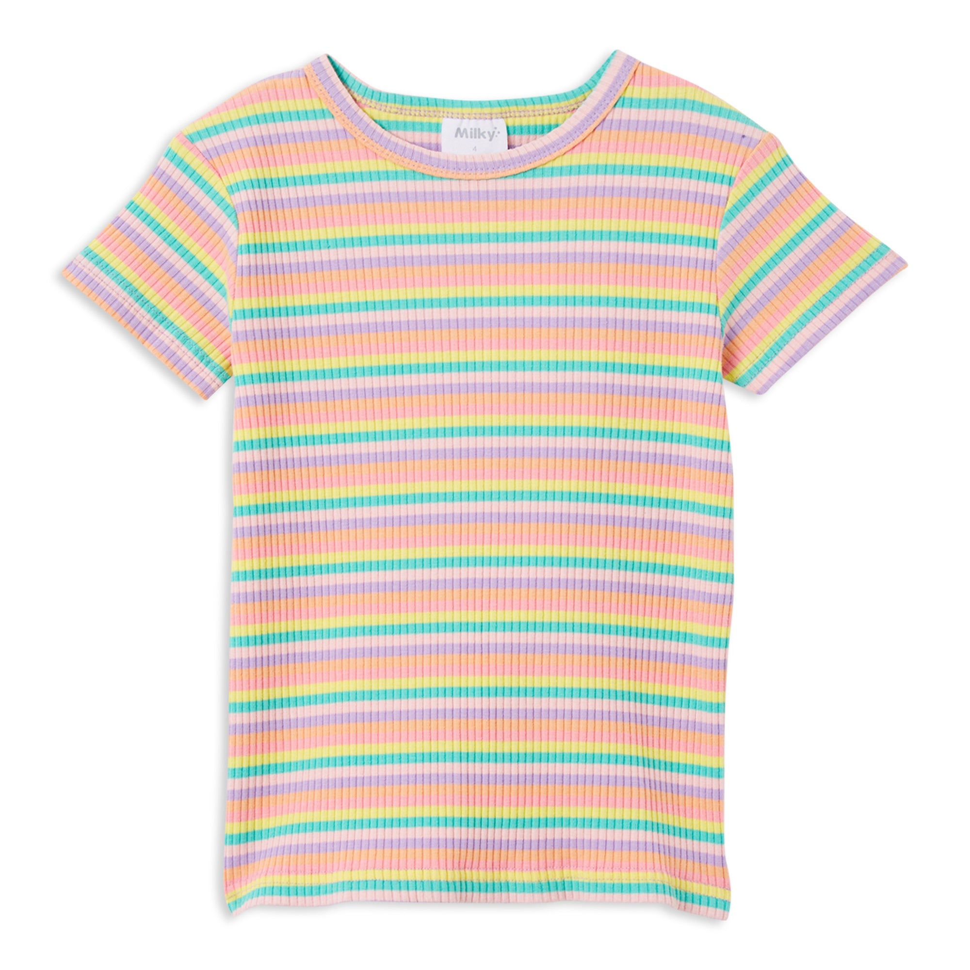Milky Stripe Rib Tee