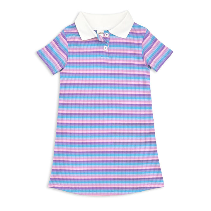Milky Lilac Stripe Rib Dress