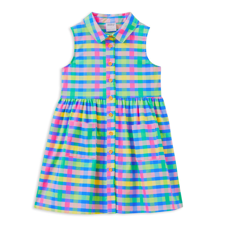 Milky Picnic Check Dress