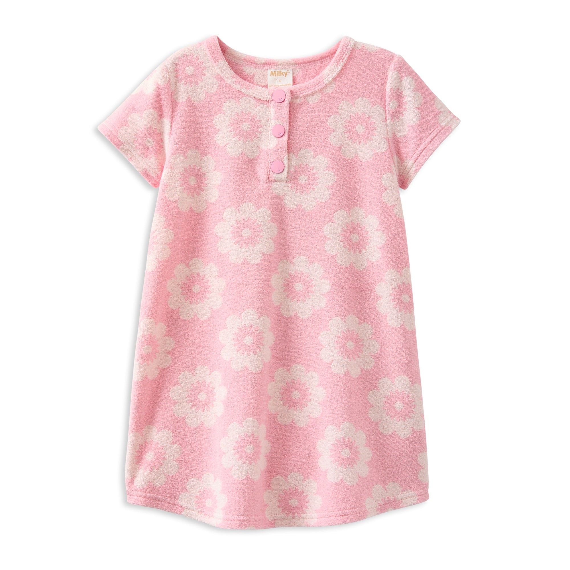Milky Floral Terry Towelling Dress