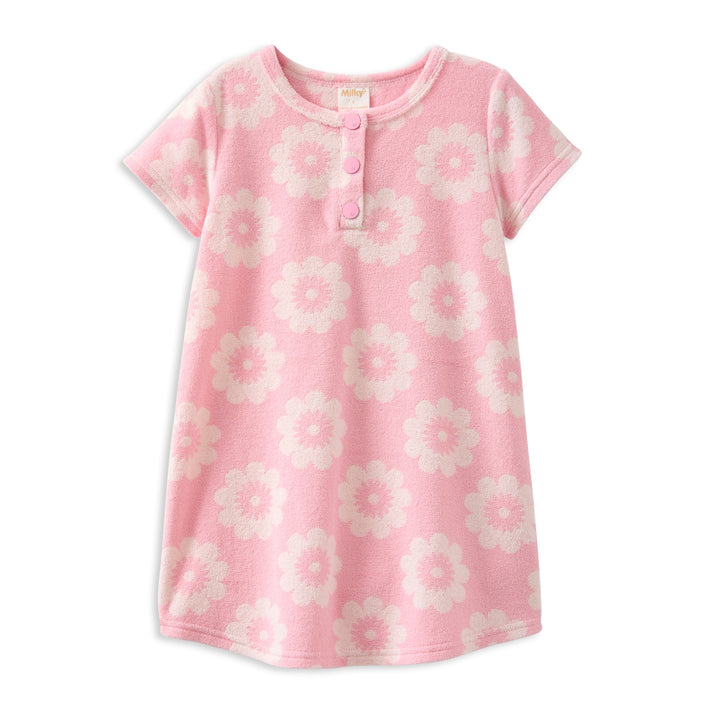 Milky Floral Terry Towelling Dress