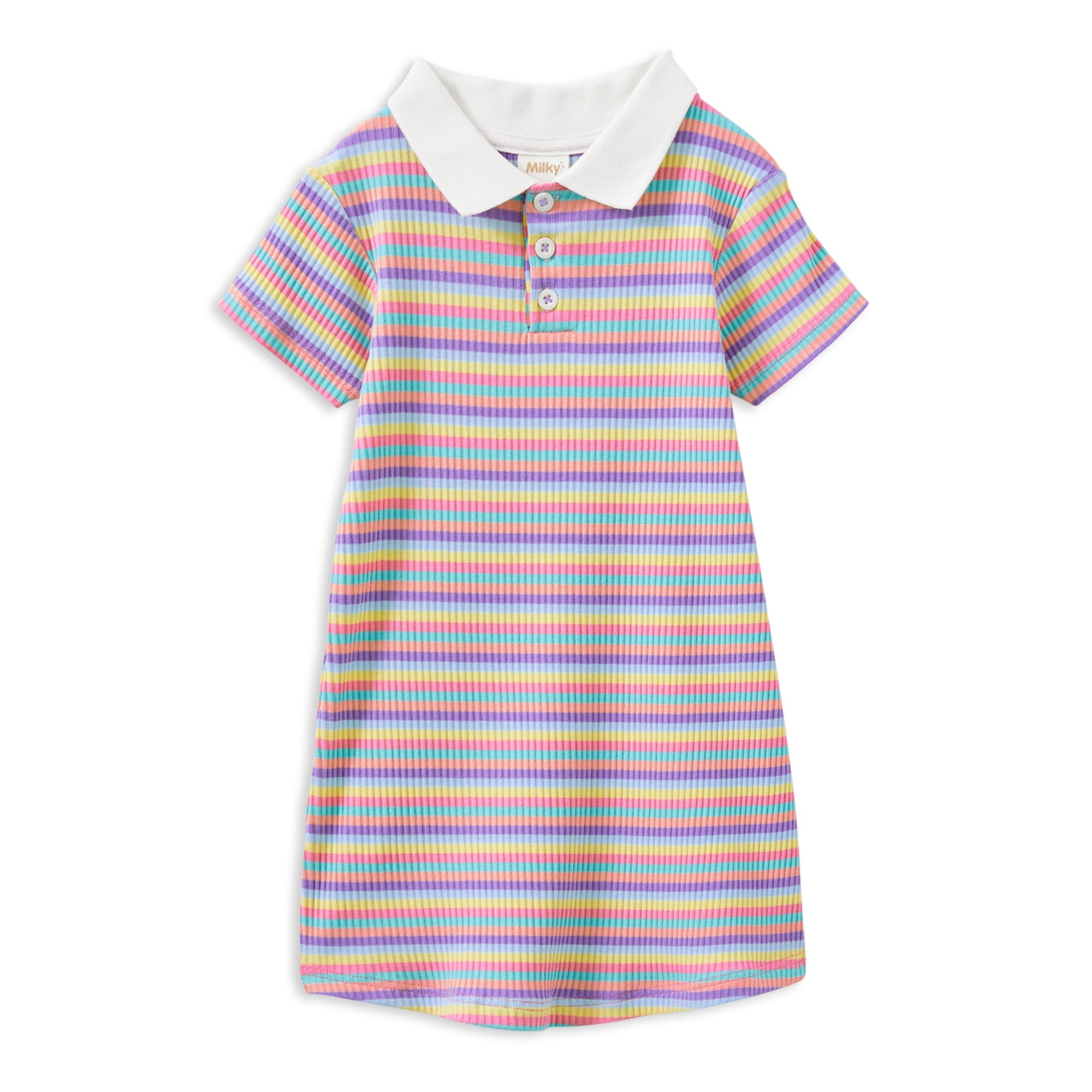 Milky Multi Stripe Rib Dress