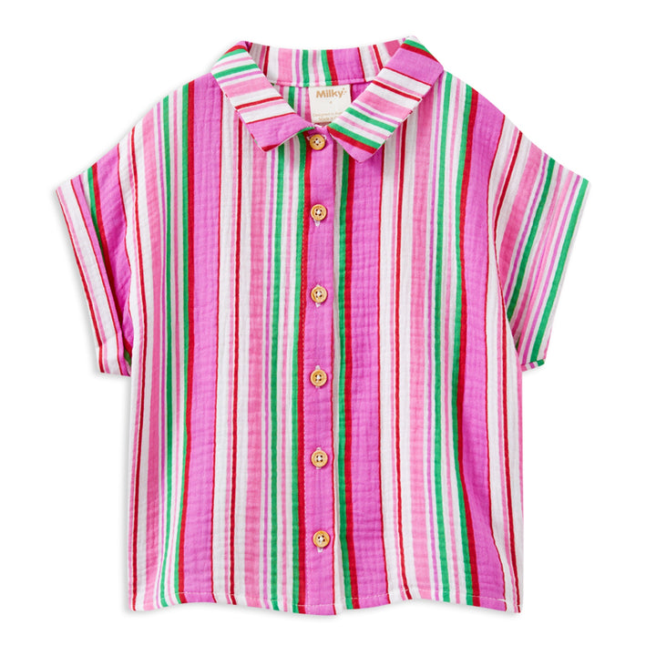 Milky Girls Crinkle Stripe Shirt