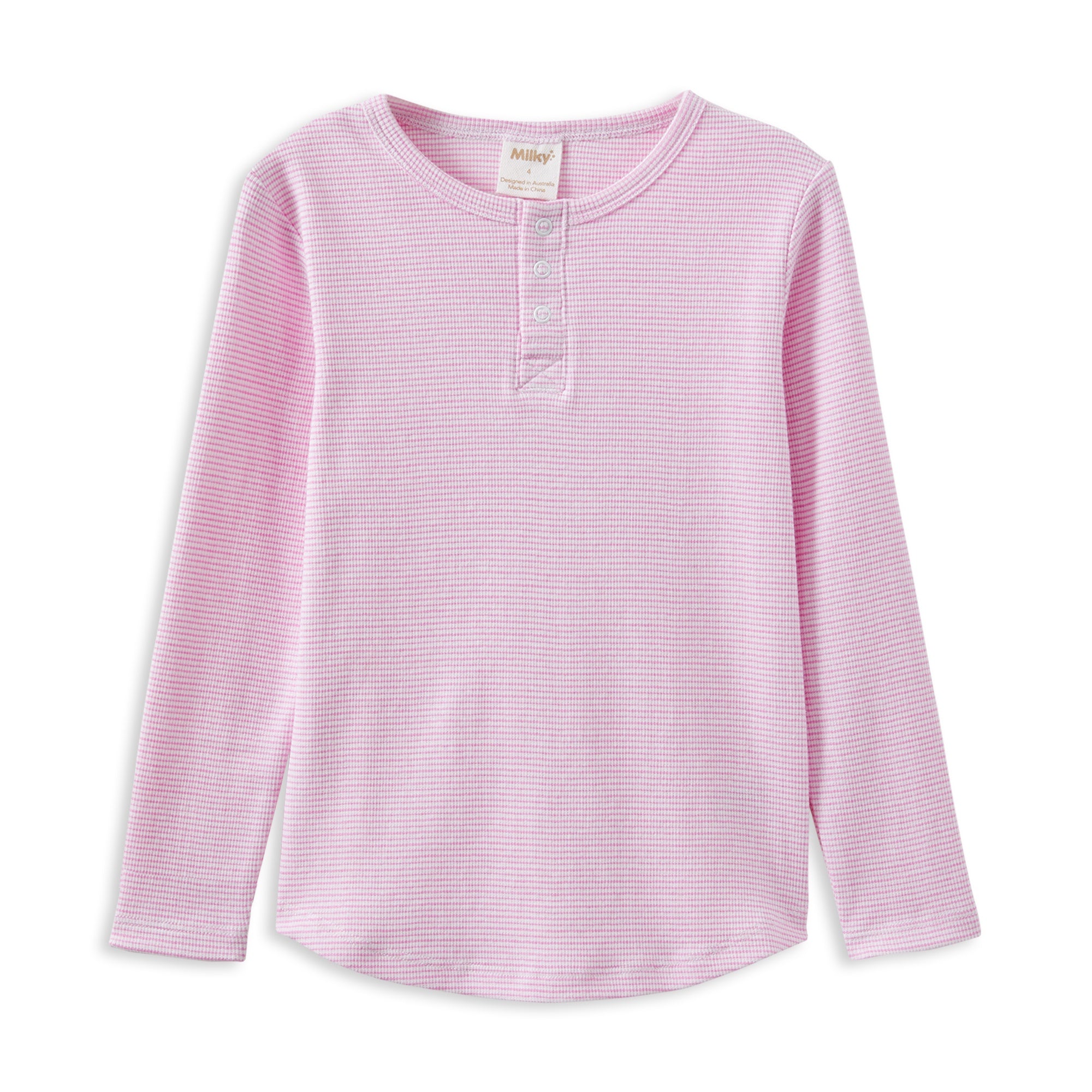Milky Pink Stripe Henley