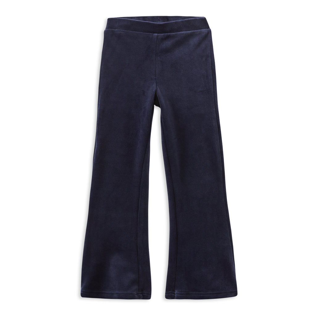 Milky Navy Velour Flares