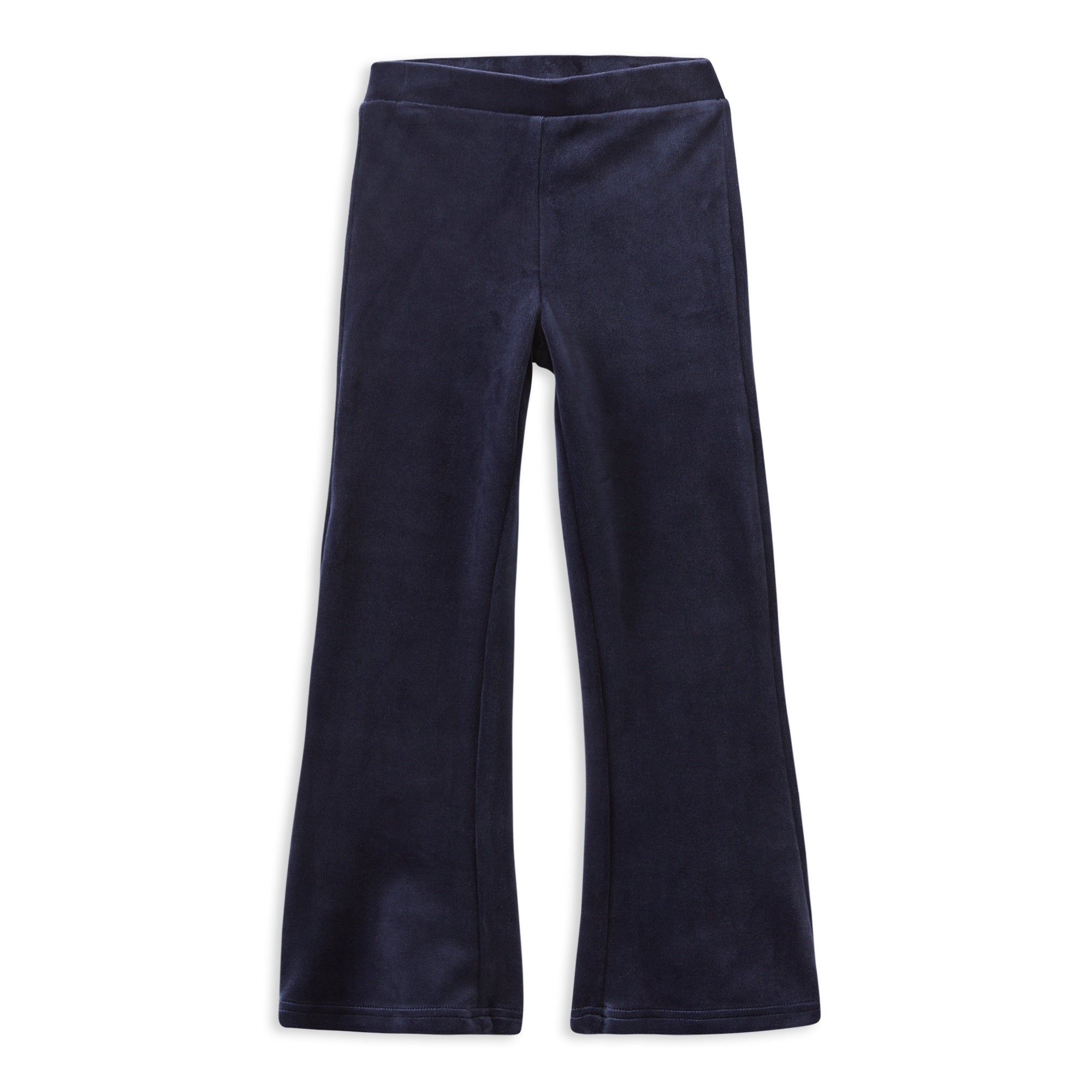 Milky Navy Velour Flares