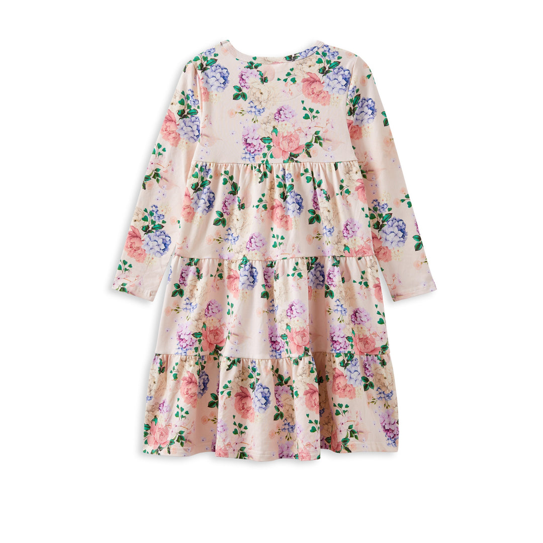 Milky Hydrangea Tiered Dress