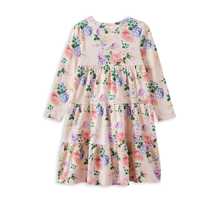 Milky Hydrangea Tiered Dress