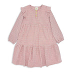 Milky Rose Check Frill Dress