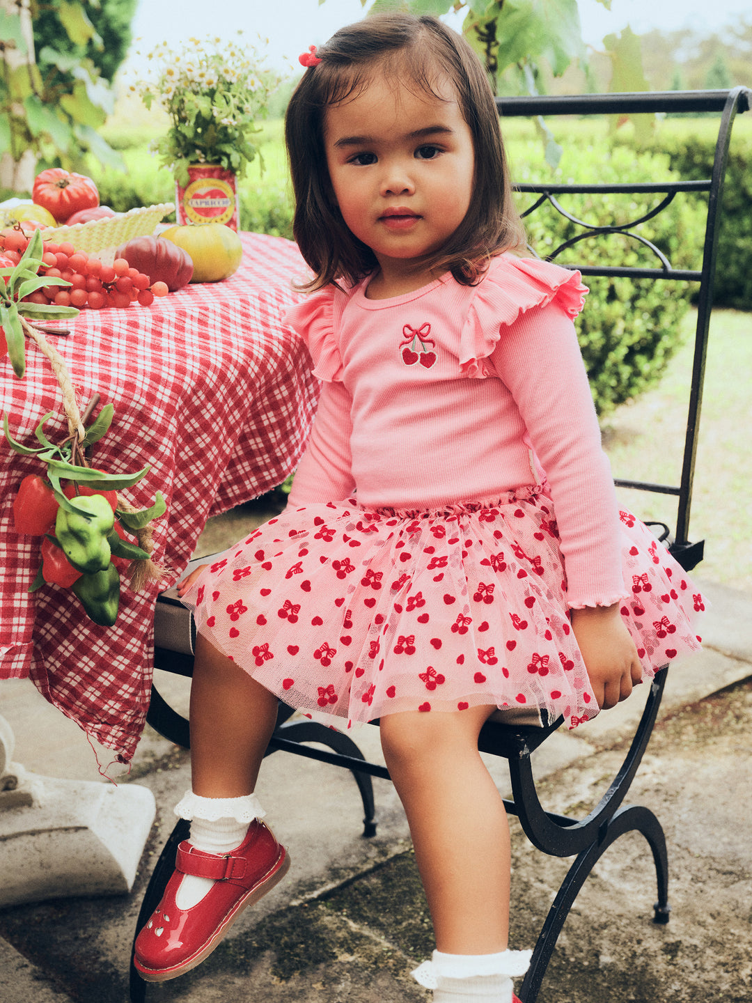 Huxbaby Cherry Pie Rib Tulle Dress
