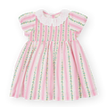 Antique Stripe Strawberry Flo Smocked Dress