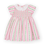 Antique Stripe Strawberry Flo Smocked Dress