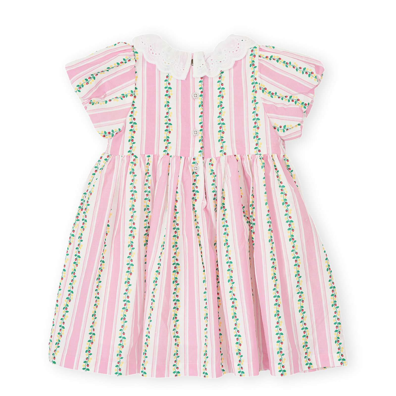 Antique Stripe Strawberry Flo Smocked Dress