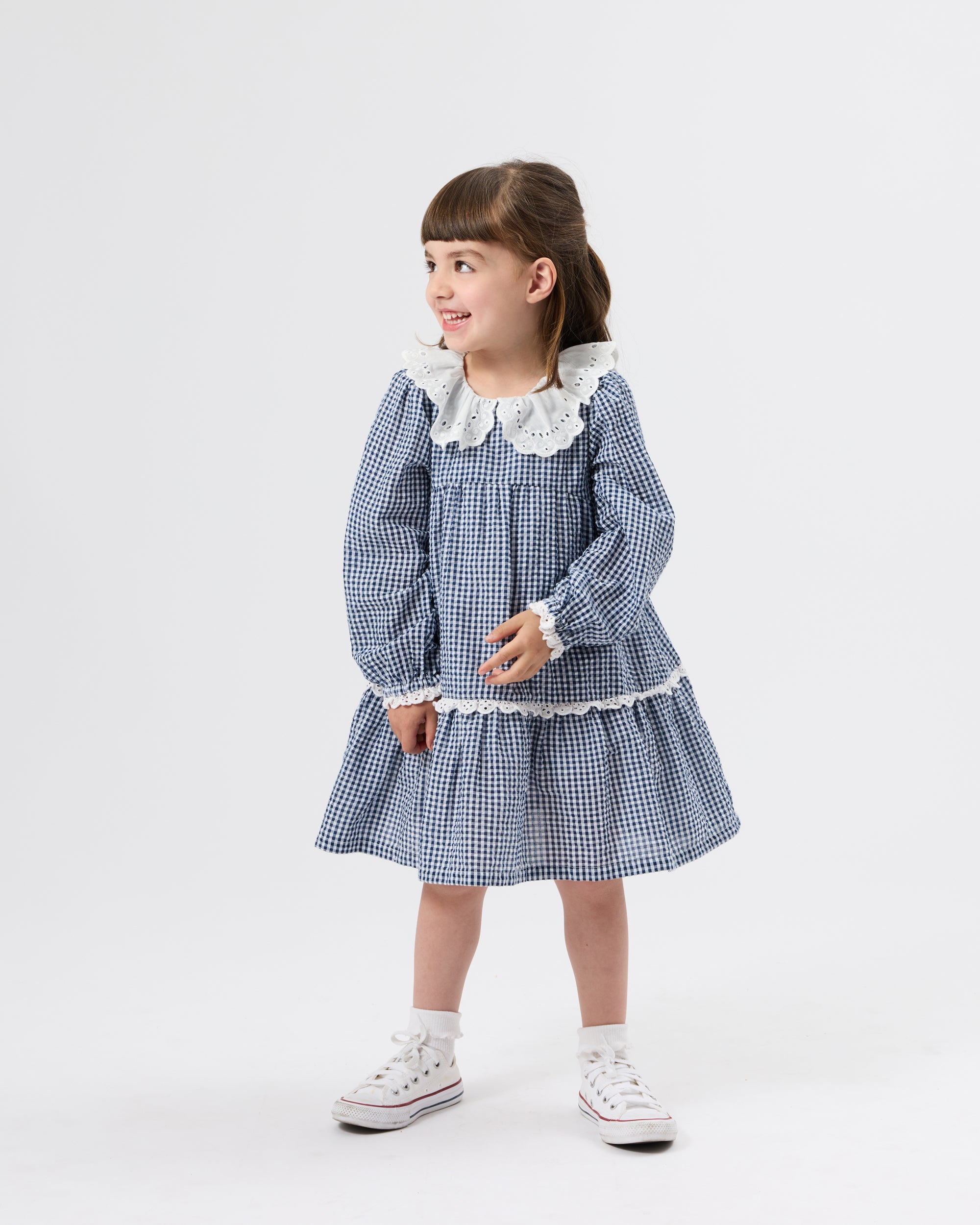 Gingham Collared Dress