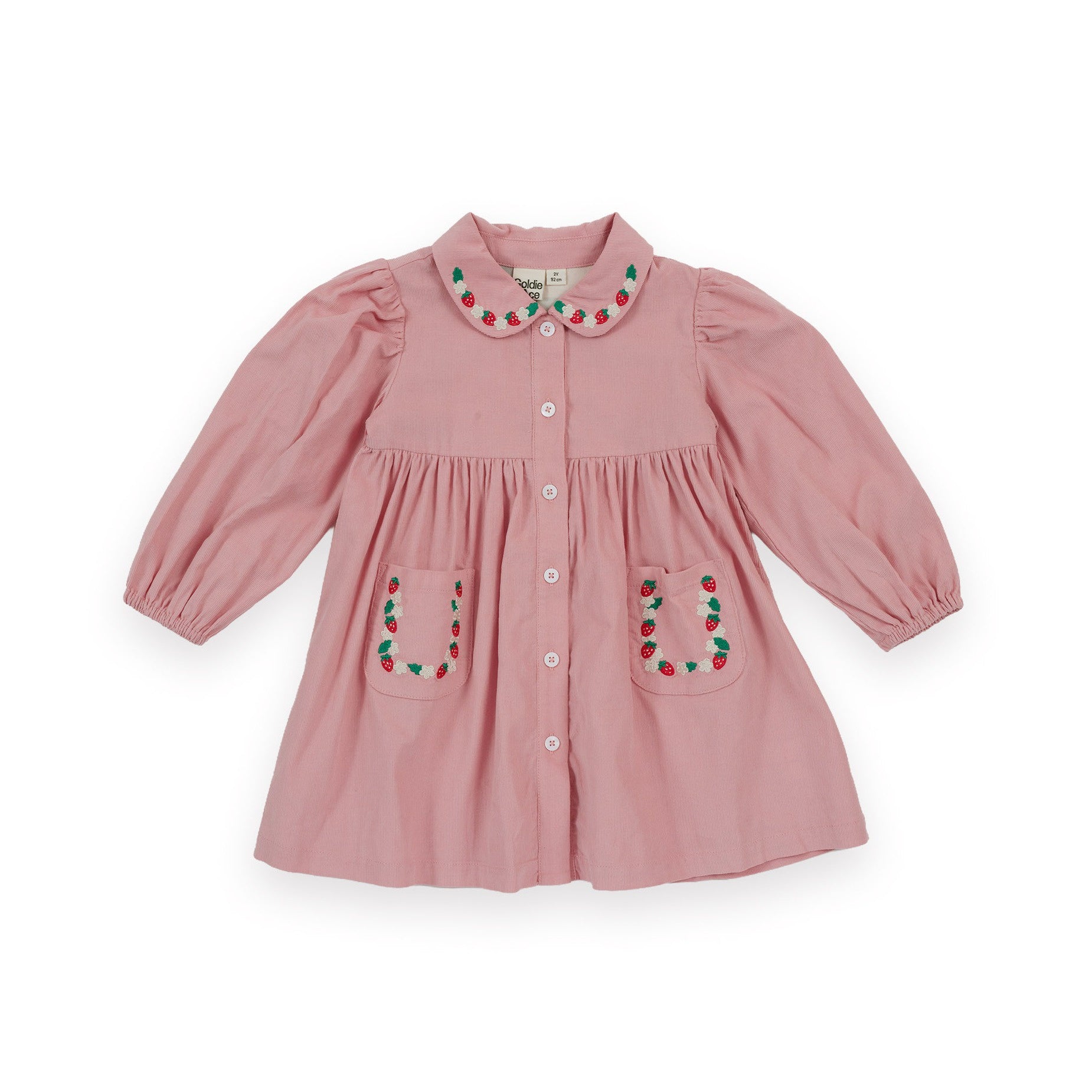 Wild Strawberry Corduroy Collar Dress