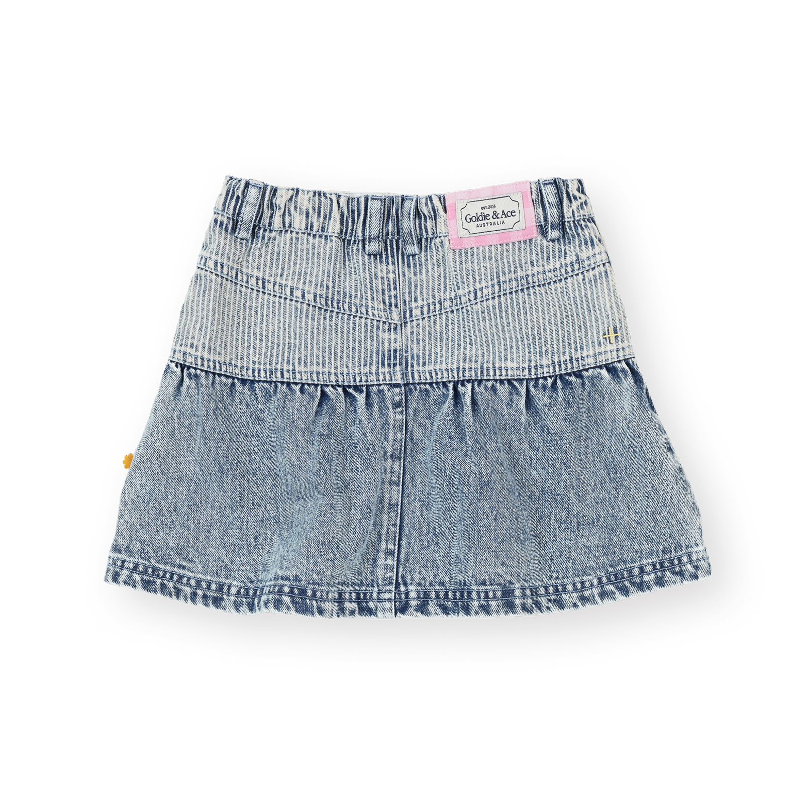 Pinstripe Peplum Denim Skirt