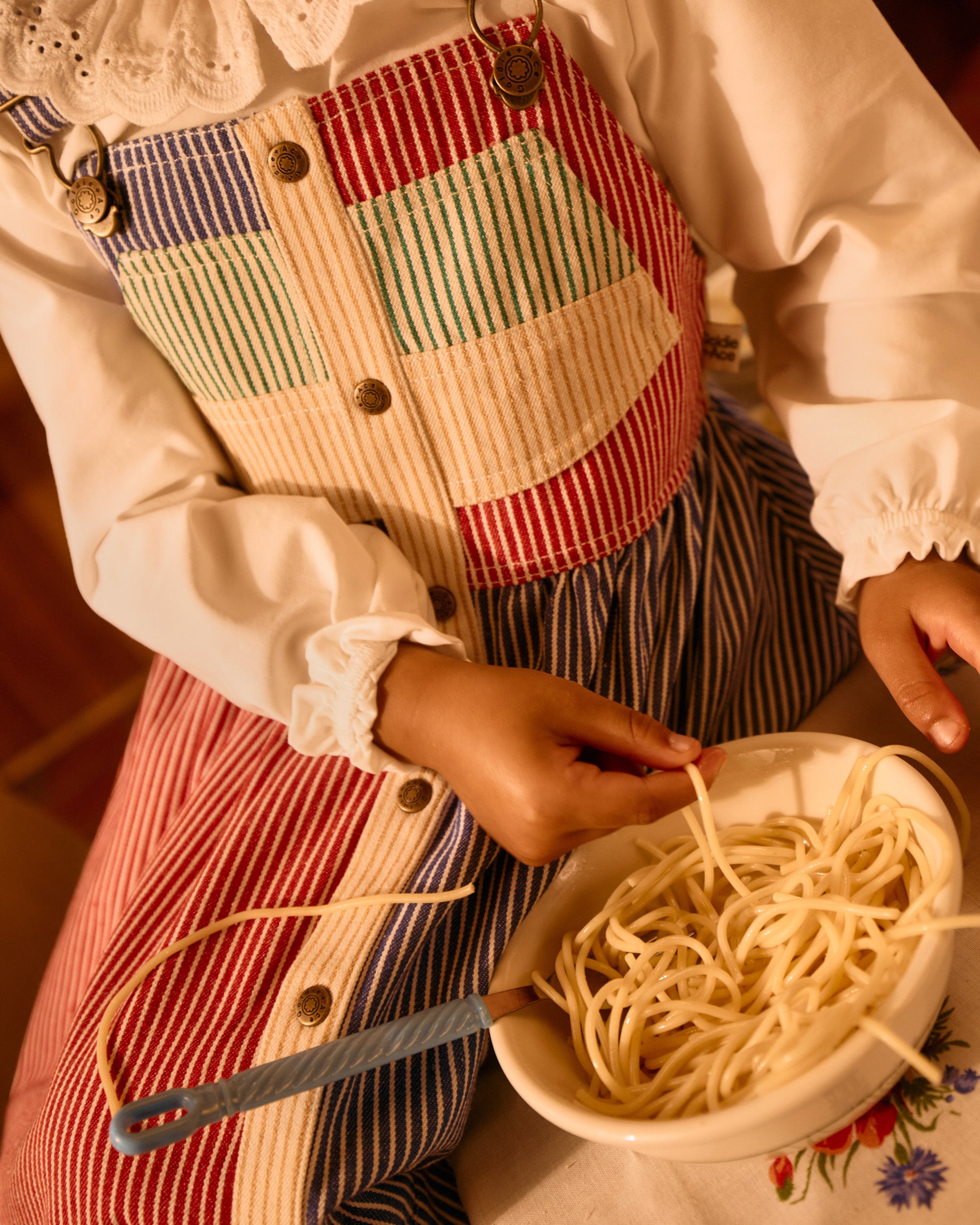 Patchwork Stripe Heidi Pinafore Dress