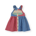 Patchwork Stripe Heidi Pinafore Dress
