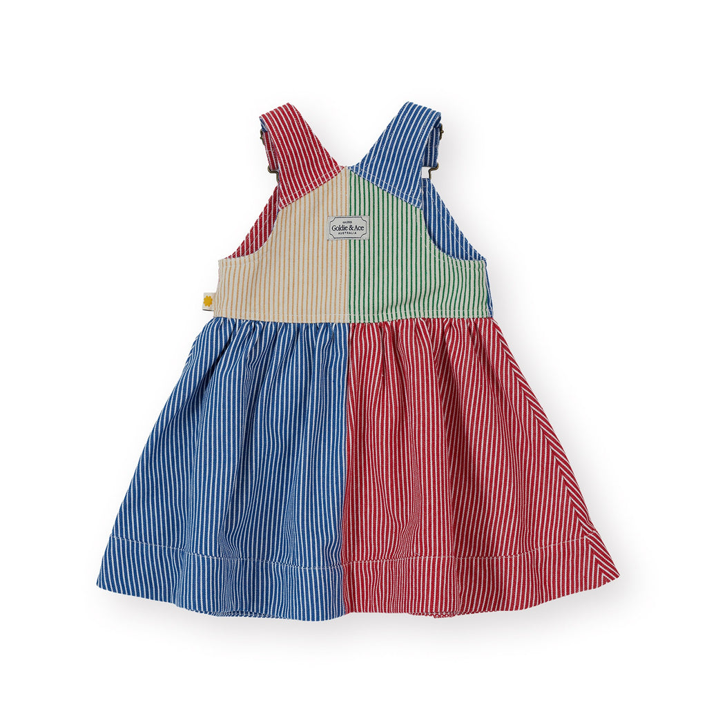 Patchwork Stripe Heidi Pinafore Dress