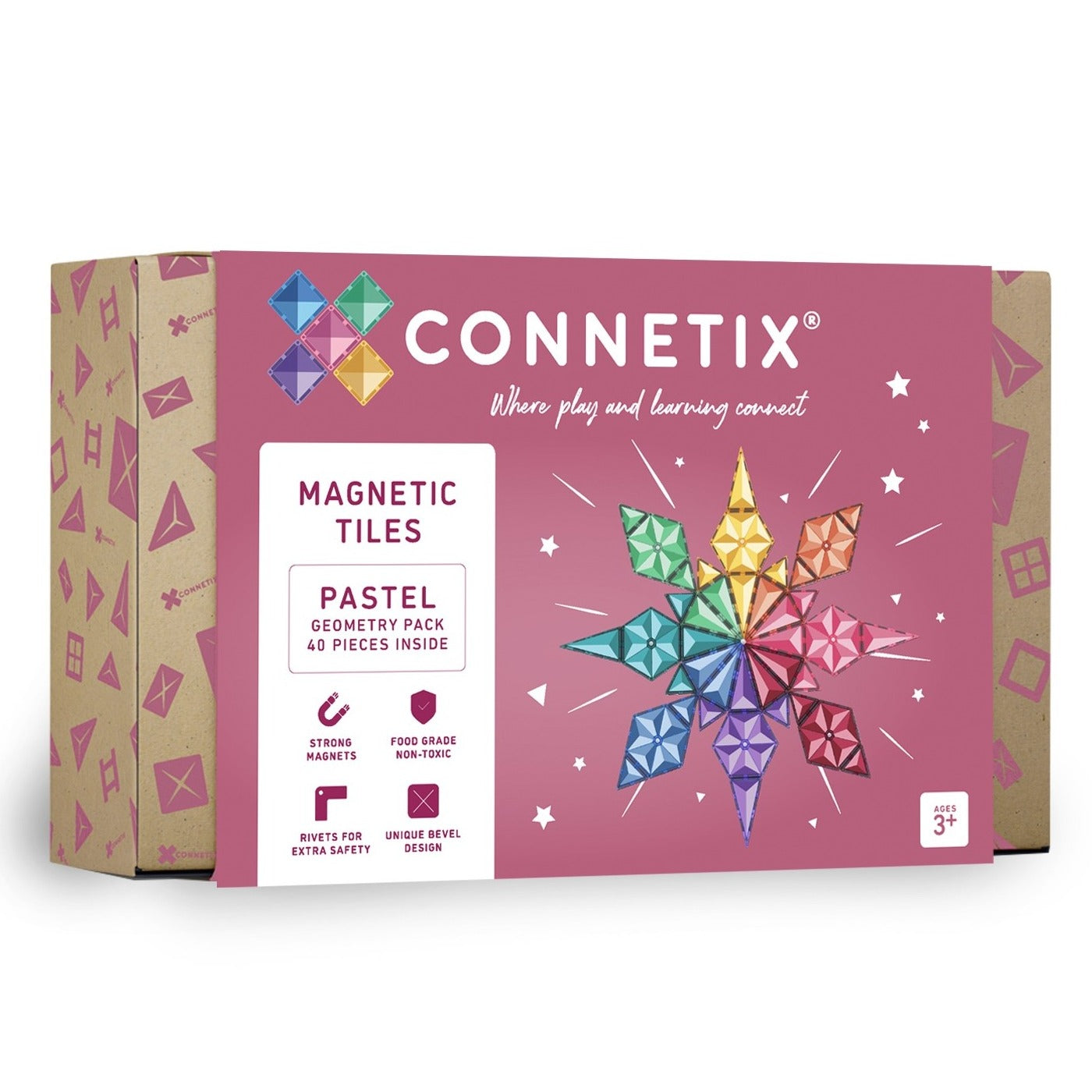 Connetix Tiles - 40 Piece Geometry Set | Pastel