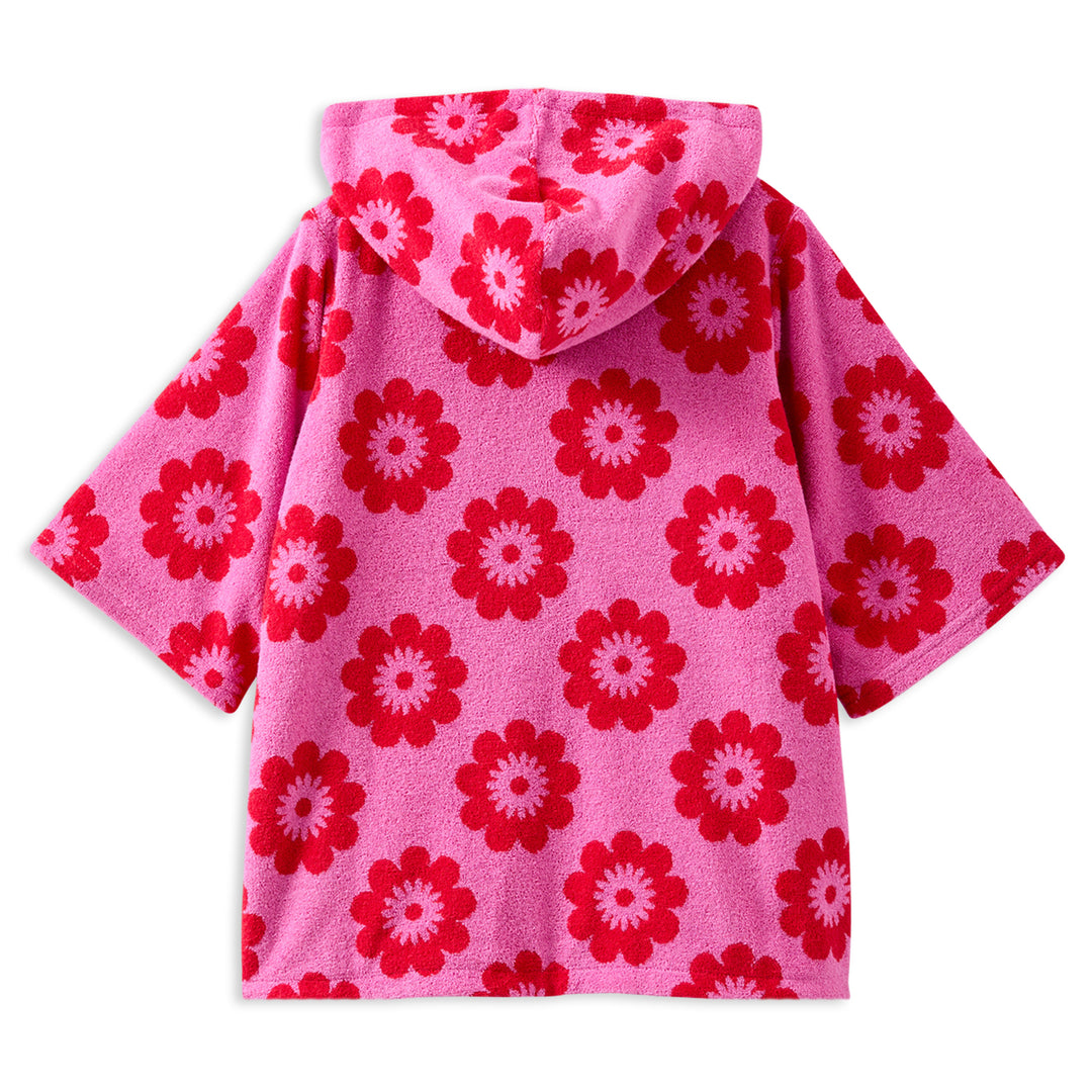 Milky Red Floral Terry Towelling Cover Up