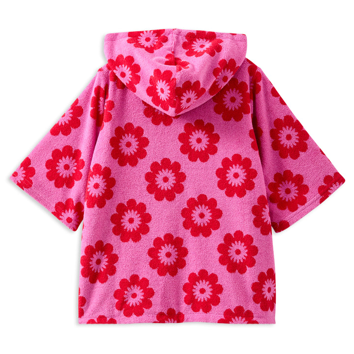 Milky Red Floral Terry Towelling Cover Up