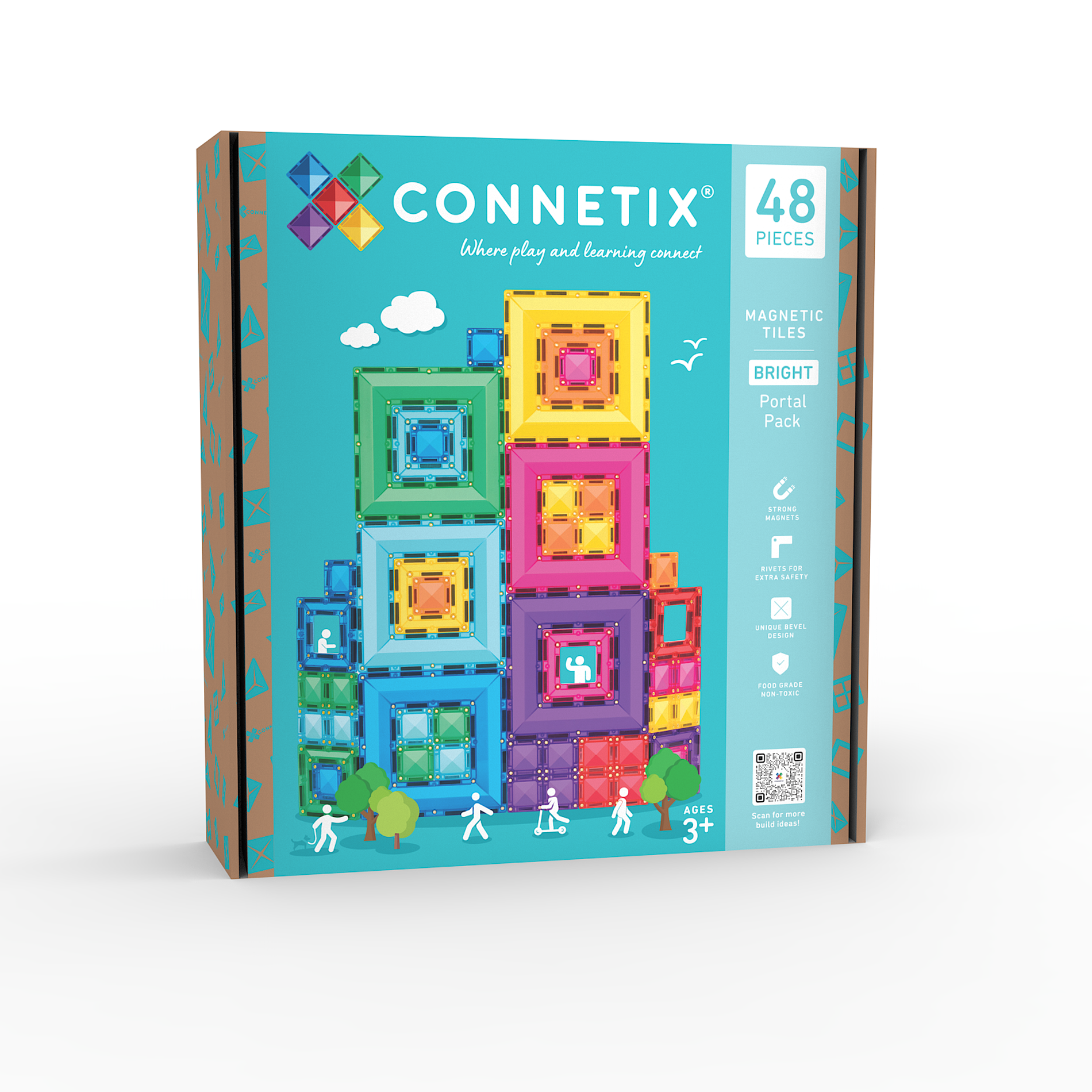 Connetix Tiles - 48 Piece Portal | Bright Pack