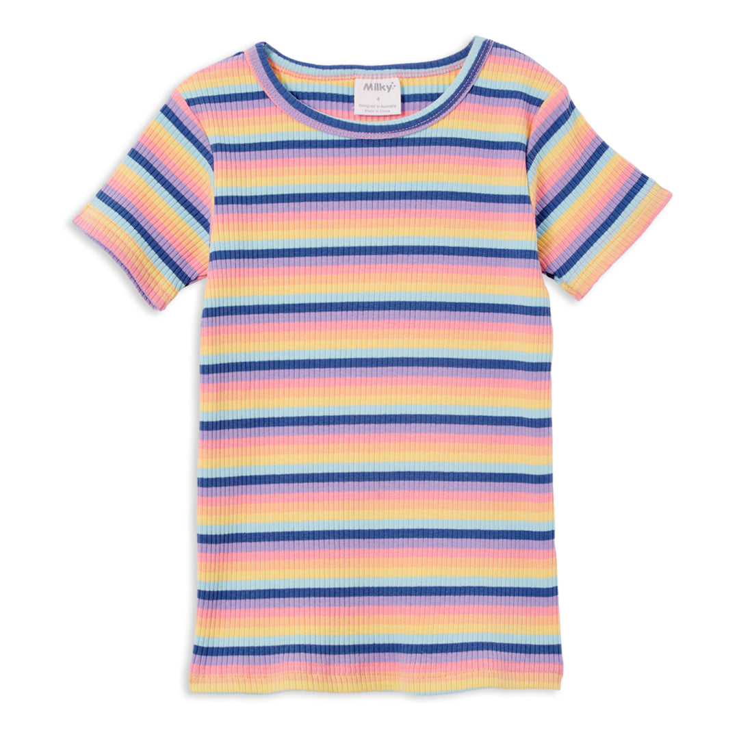 Milky Multi Stripe Rib T-Shirt