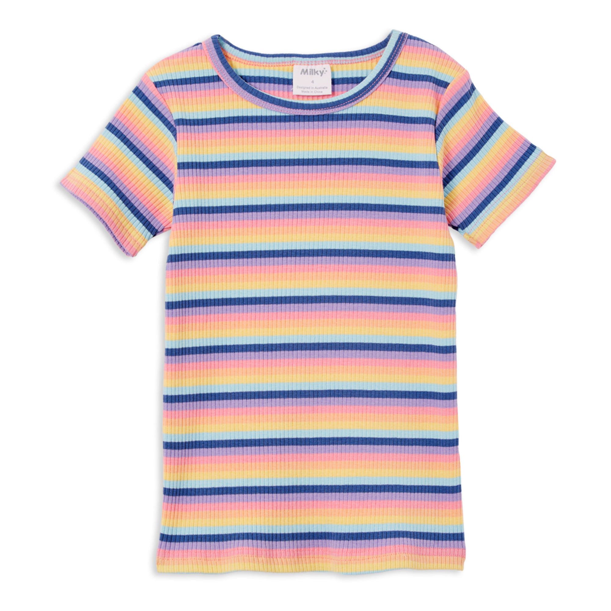 Milky Multi Stripe Rib T-Shirt