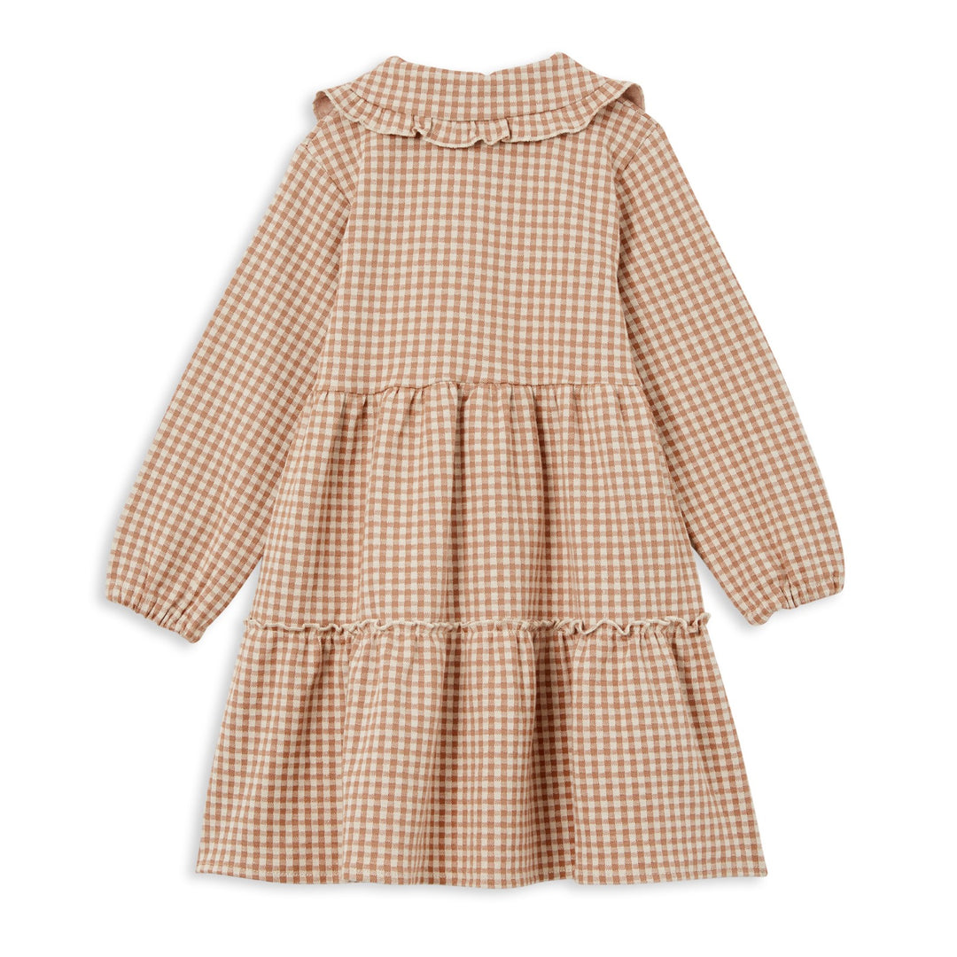 Milky Tiered Collared Dress - Check