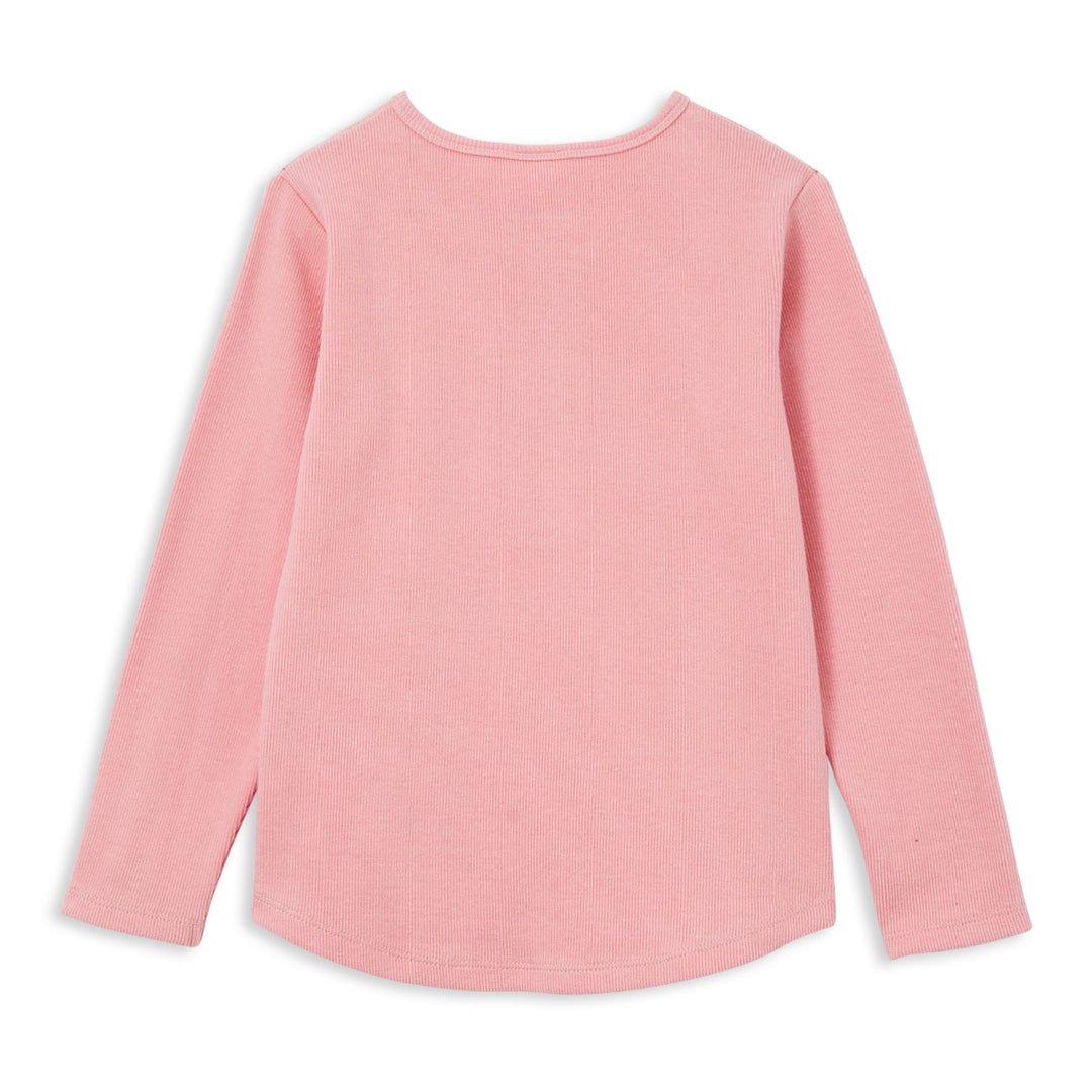 Milky Rib Henley - Rose