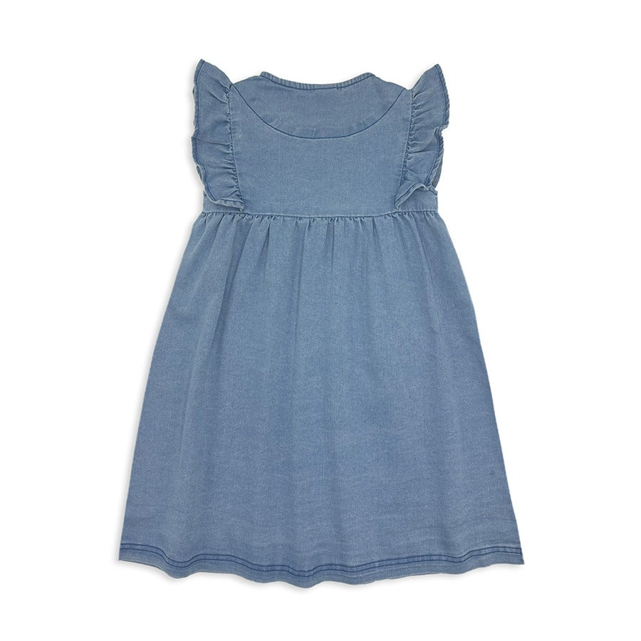 Milky Denim Frill Dress