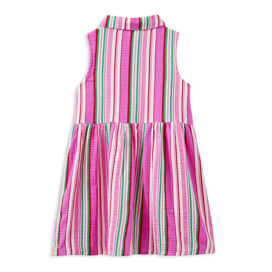 Milky Crinkle Stripe Dress
