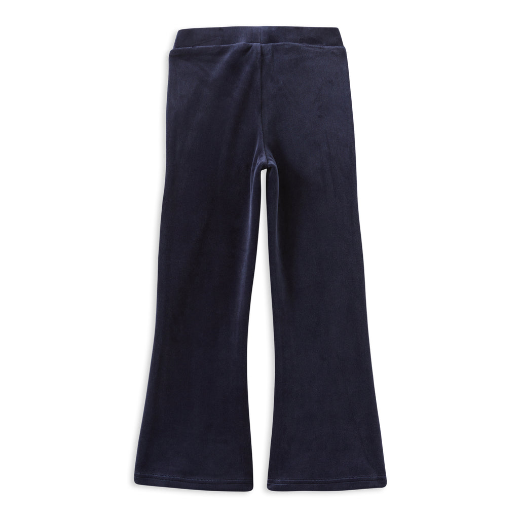 Milky Navy Velour Flares