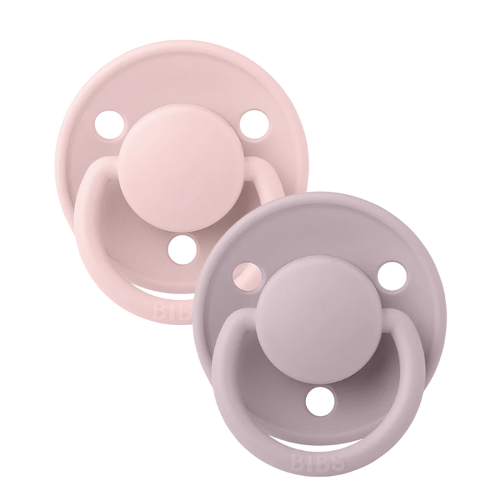 BIBS De Lux Silicone Pacifier 2 Pack - Blossom/Dusky Lilac