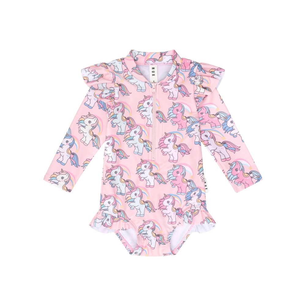 Rainbow Unicorn Zip Swimsuit - Candy
