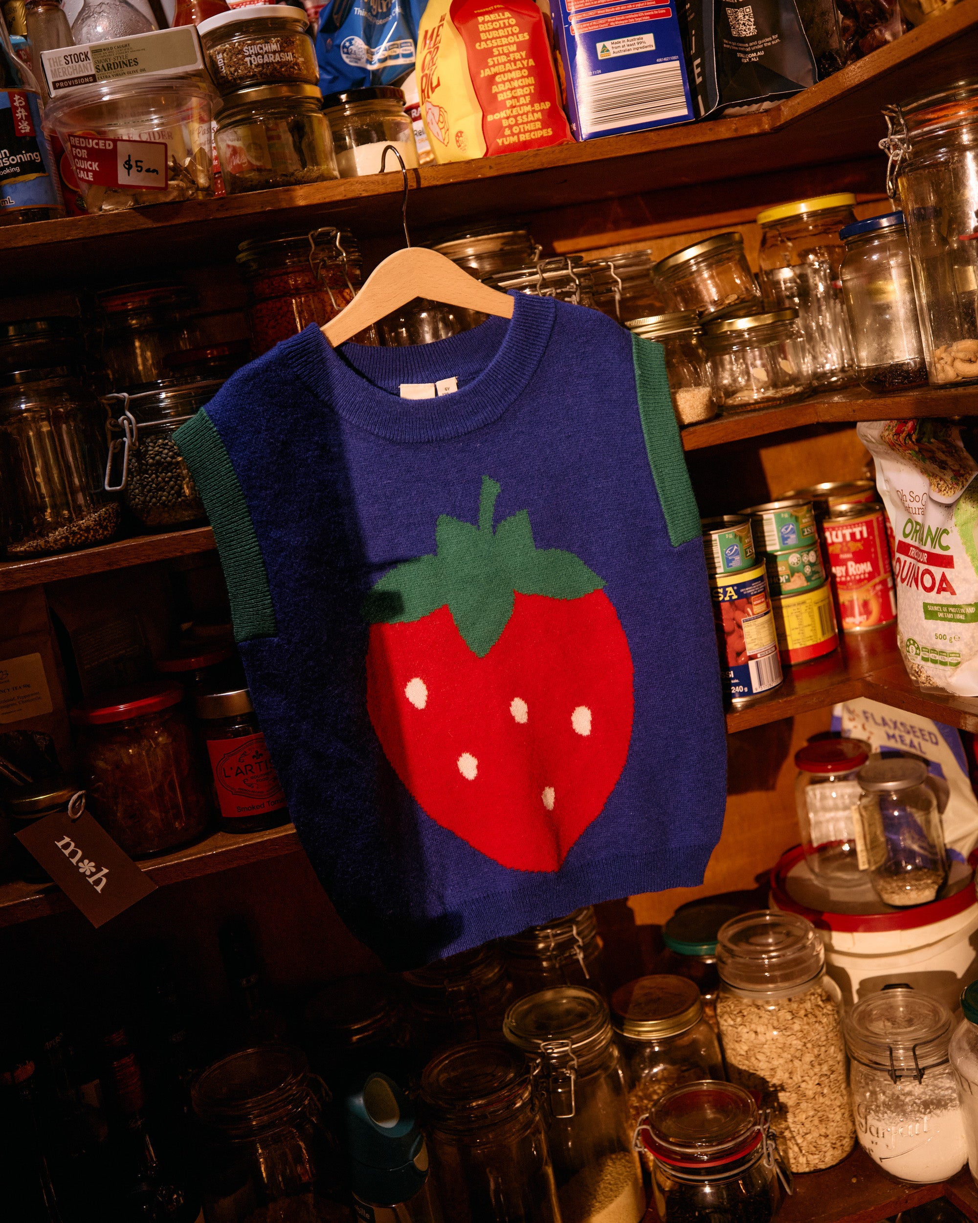 Jumbo Strawberry Knit Vest