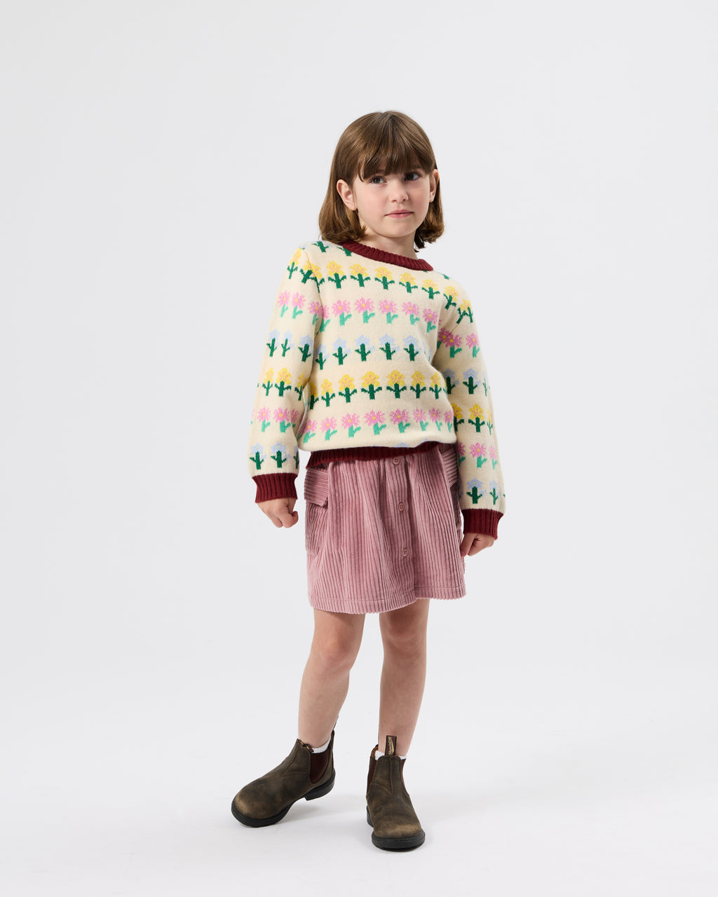 Corduroy Pocket Skirt Dusty Pink