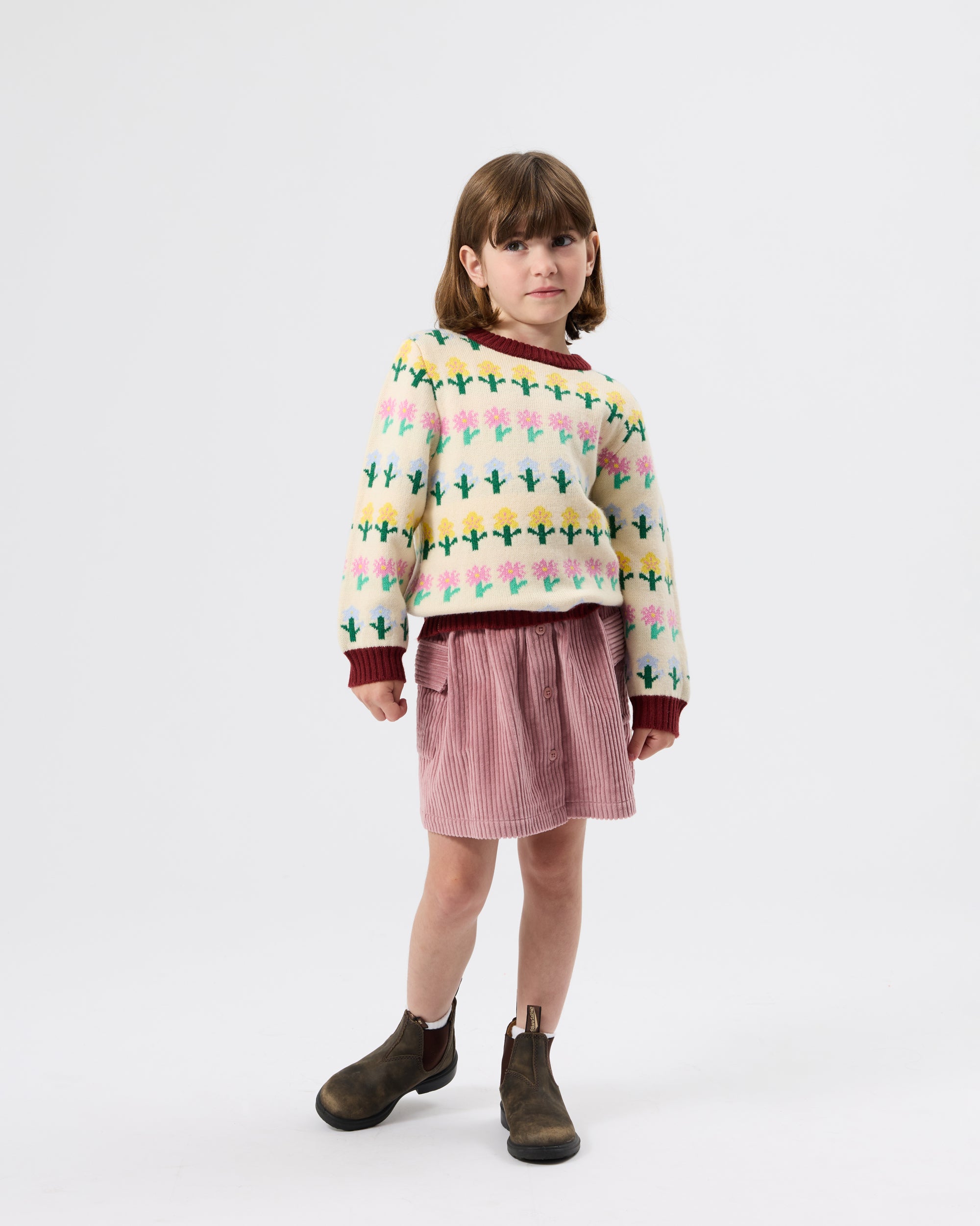 Corduroy Pocket Skirt Dusty Pink