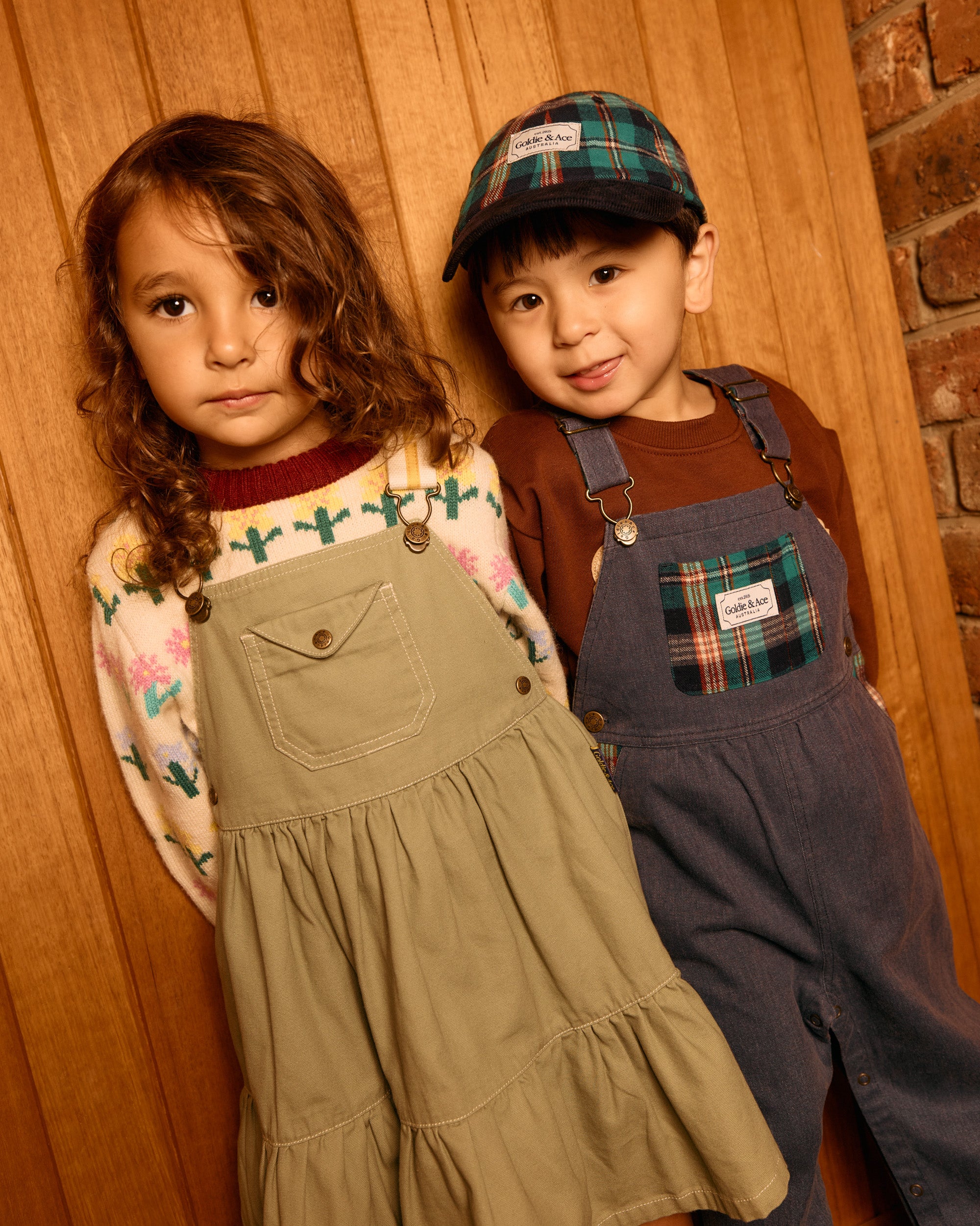 Austin Green Check Overalls