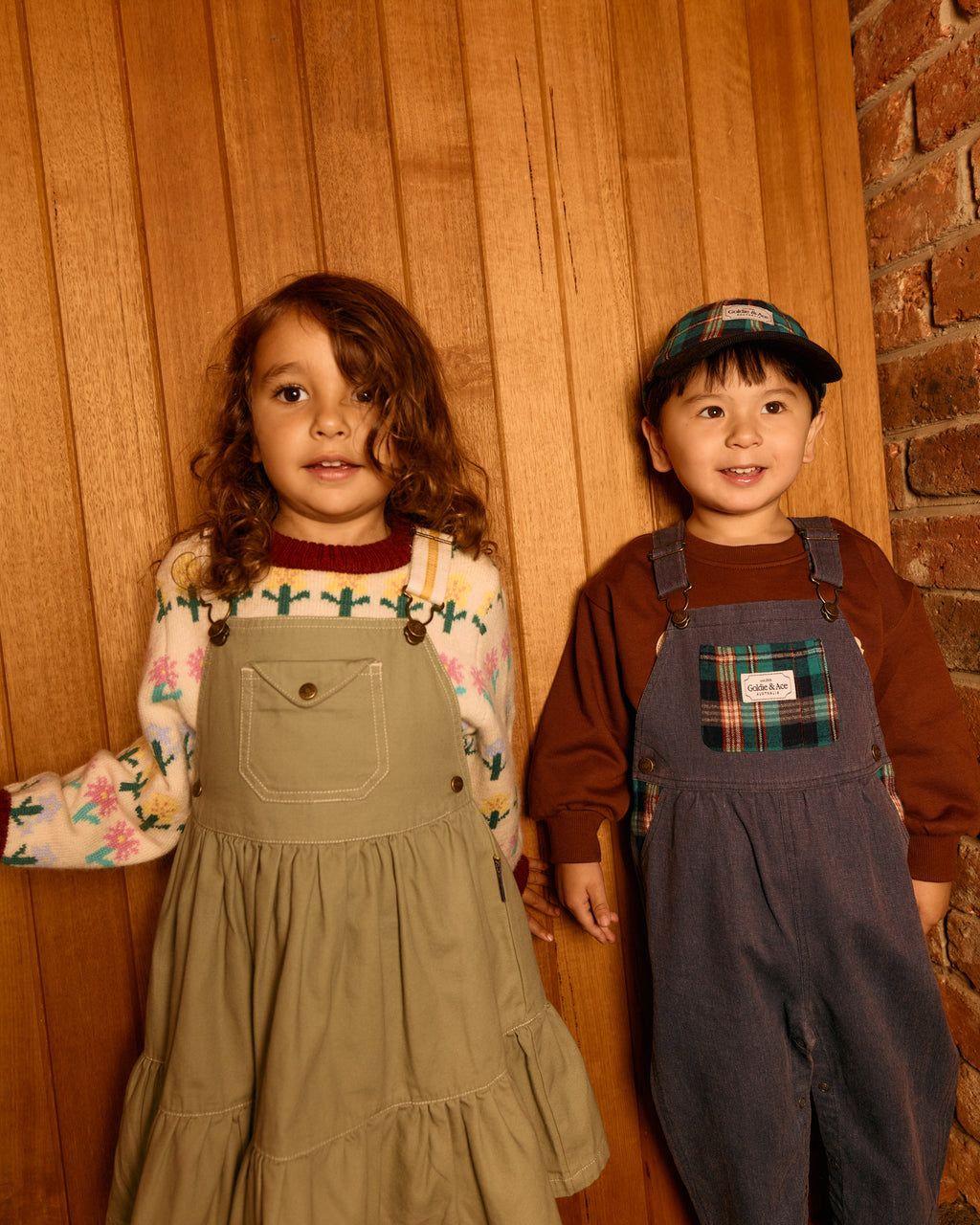 Austin Green Check Overalls