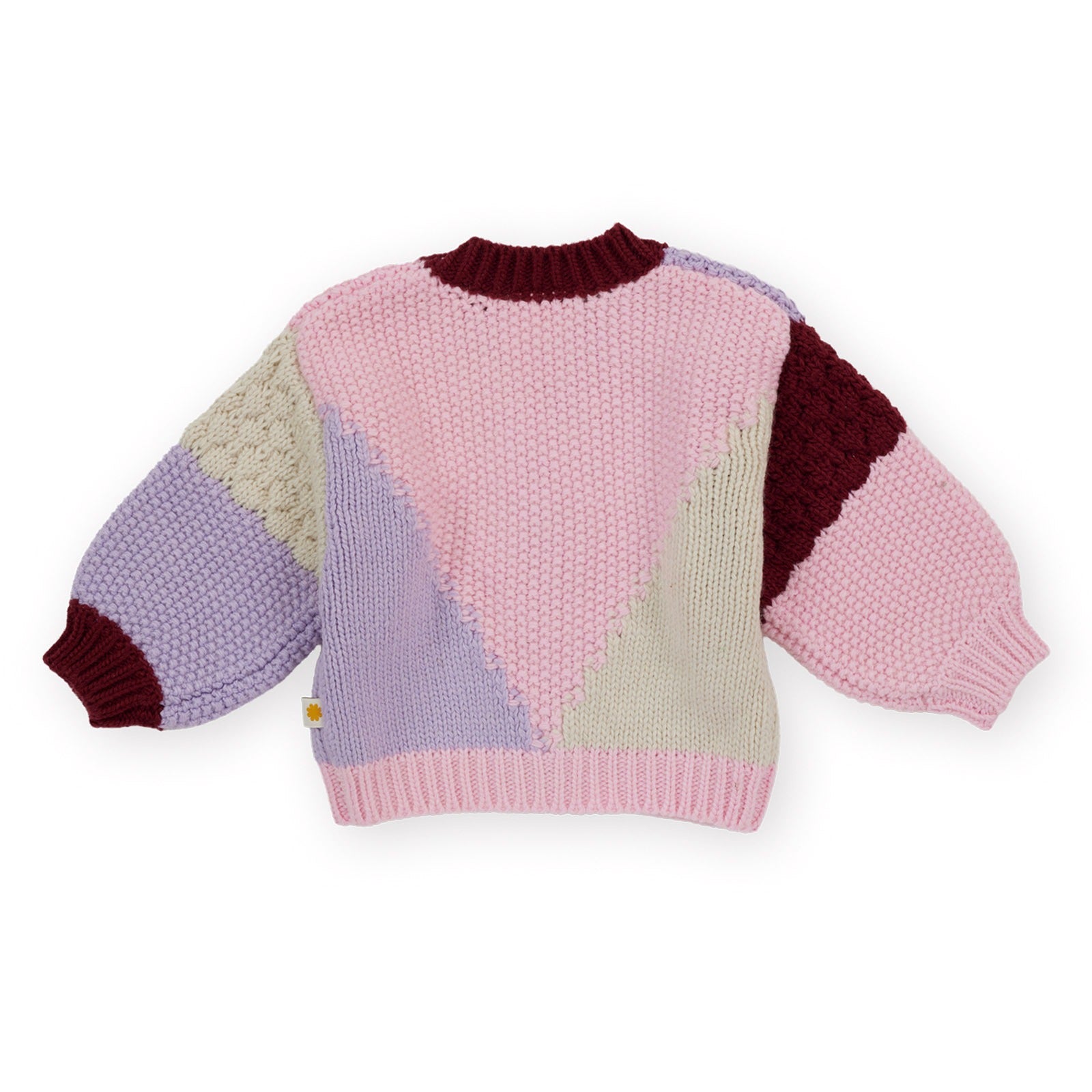 Colour Block Knit Cardigan - Pink