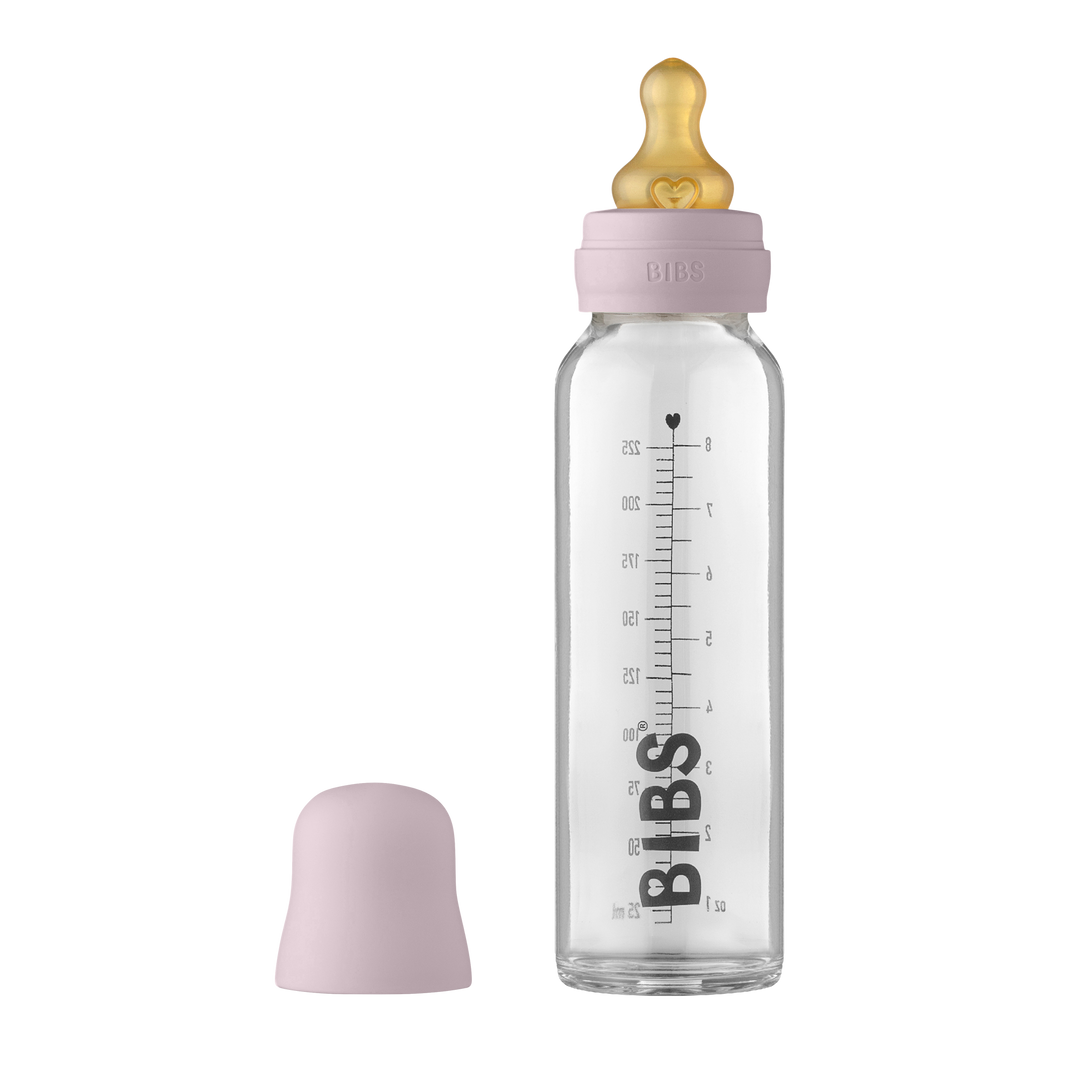 BIBS Glass Bottle Set 225ml - Dusky Lilac