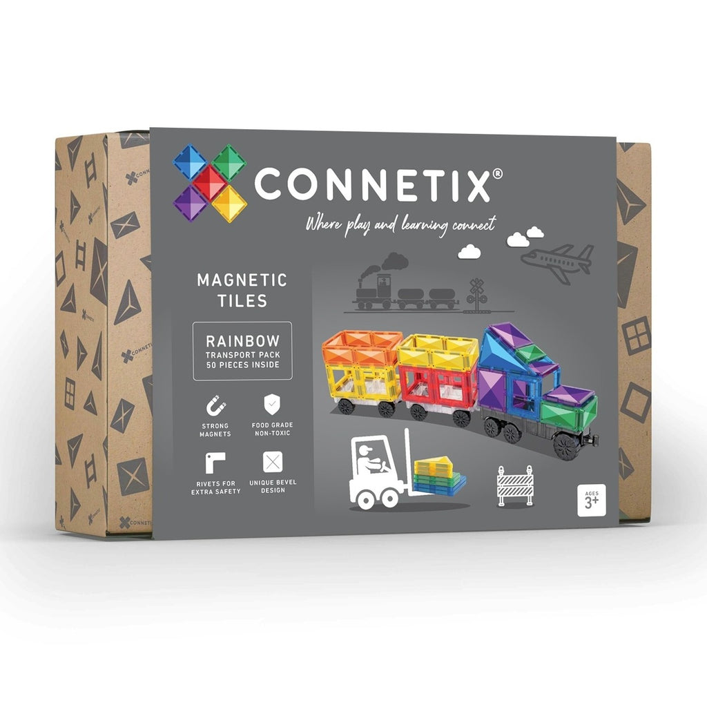 Connetix Tiles - 50 Piece Transport Pack | Rainbow